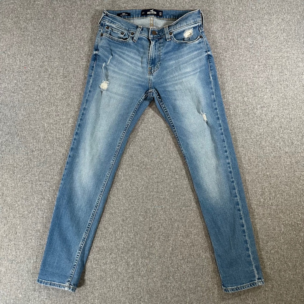 Hollister Jeans Women 26x30 Skinny Epic Flex Blue Distressed Stretch Denim